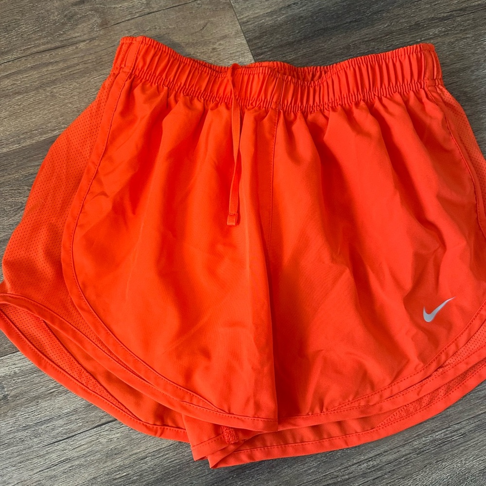 Nike Women’s Bright Orange Athletic Shorts with Drawstring